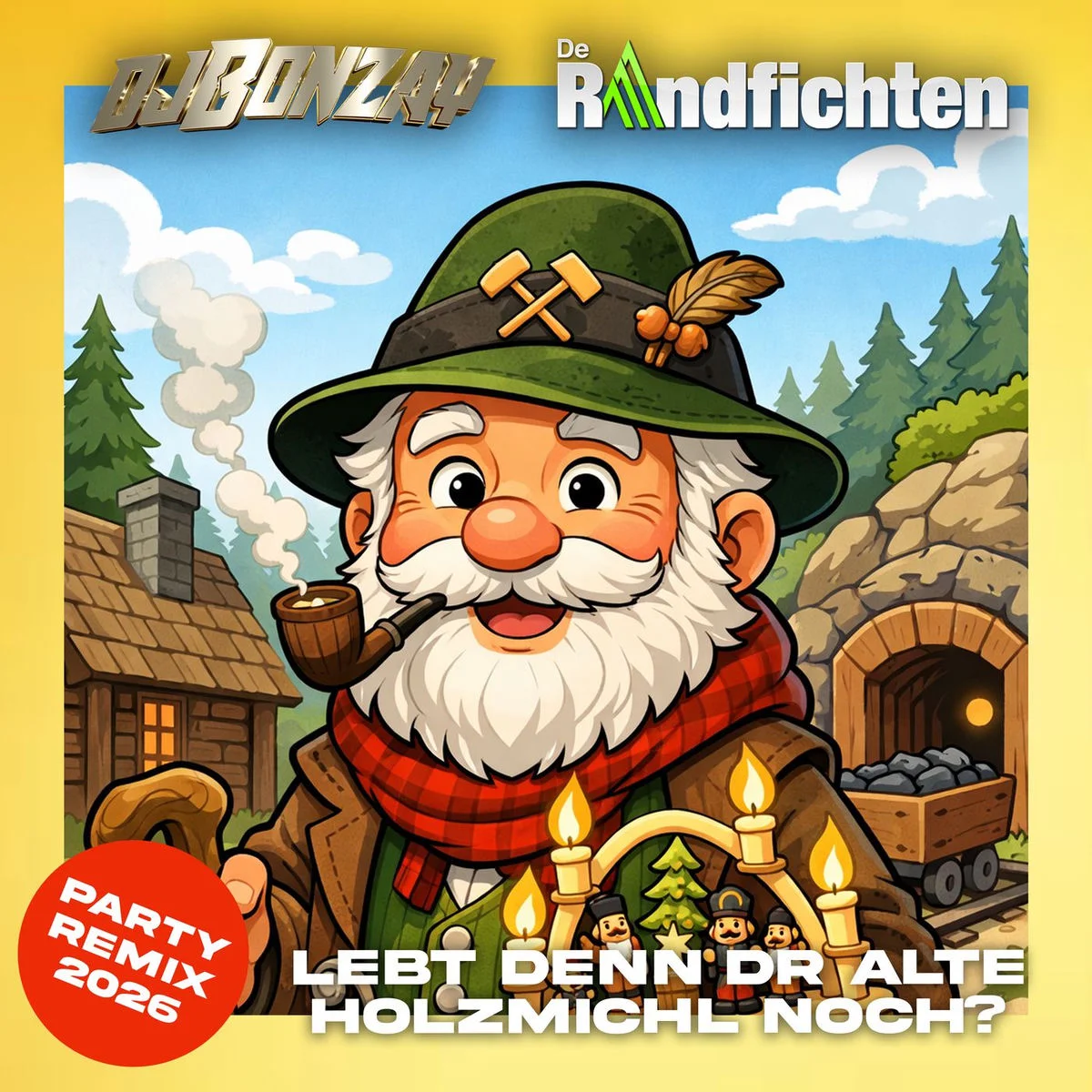Original-Albumcover 'Lebt denn dr alte Holzmichl noch? (Party Remix 2026)' — DJ Bonzay × De Randfichten